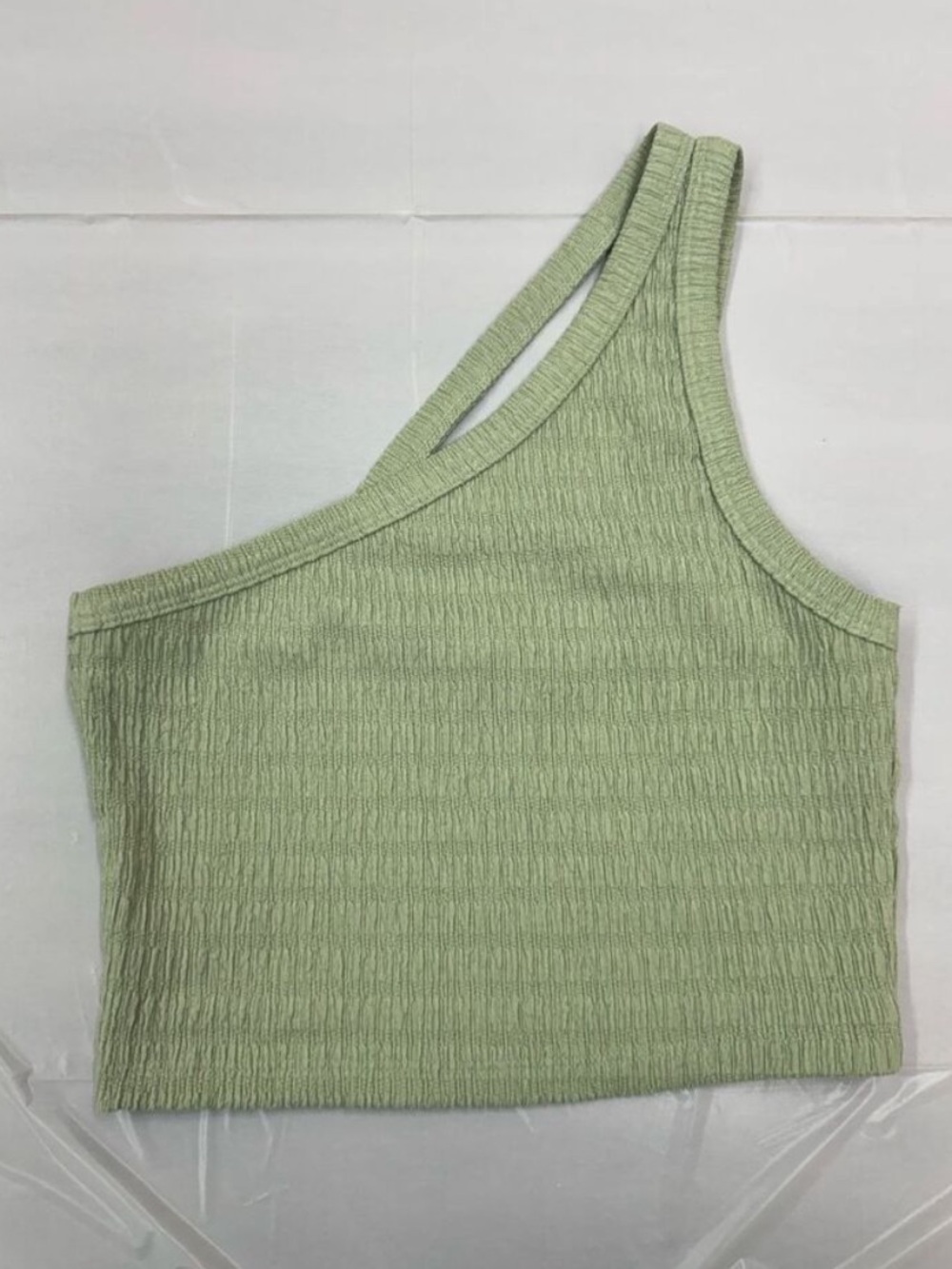 American Eagle Outfitters Green One-Shoulder Top